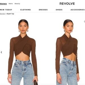Revolve Bardot Aliyah Top Brown- size XS